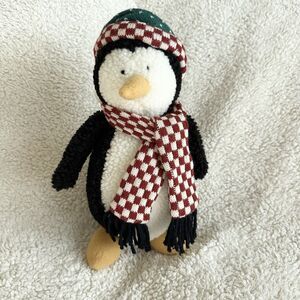 Vintage Commonwealth Penguin Plush Hat Scarf 13” Stuffed Animal Christmas Decor